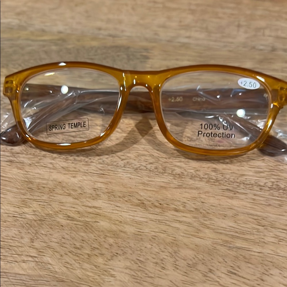 Light Orange Frame Brand New Joy Mangano Reading EyeGlasses UV Protection 2.50